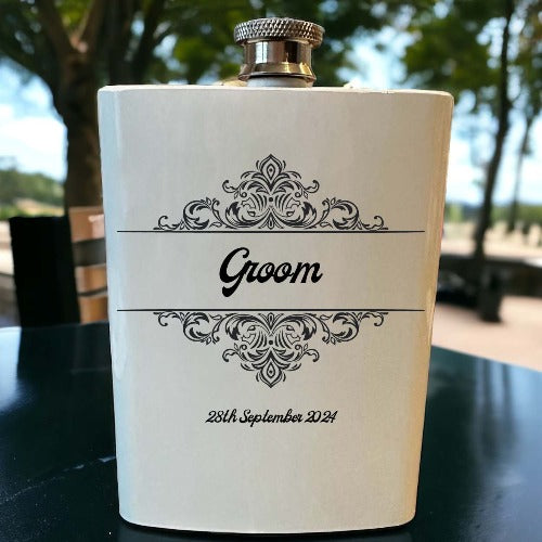 Drinks flask - his - wedding day