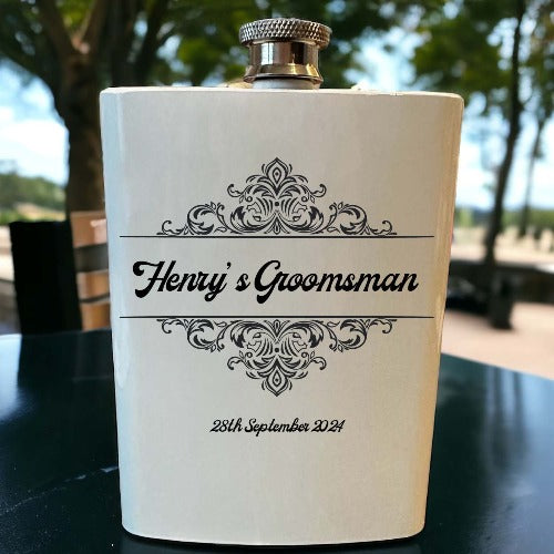 Drinks flask - his - wedding day